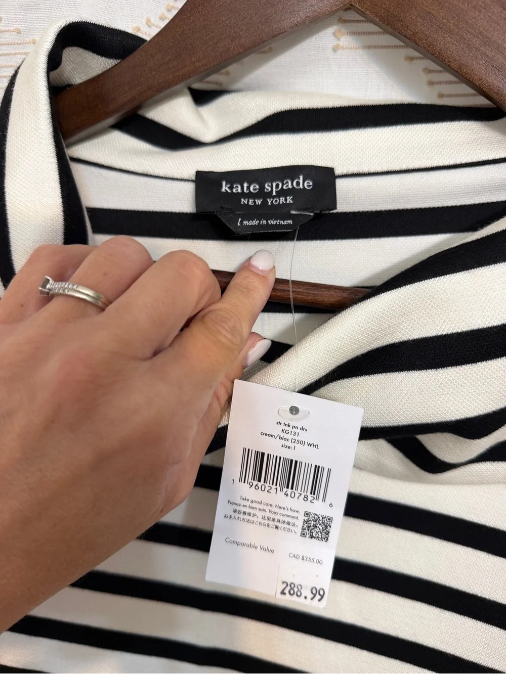 Kate Spade Black and White Striped Turtleneck Ponte Dress